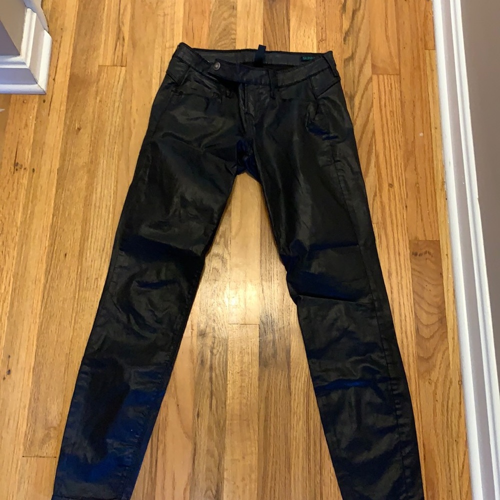 faux leather jeans